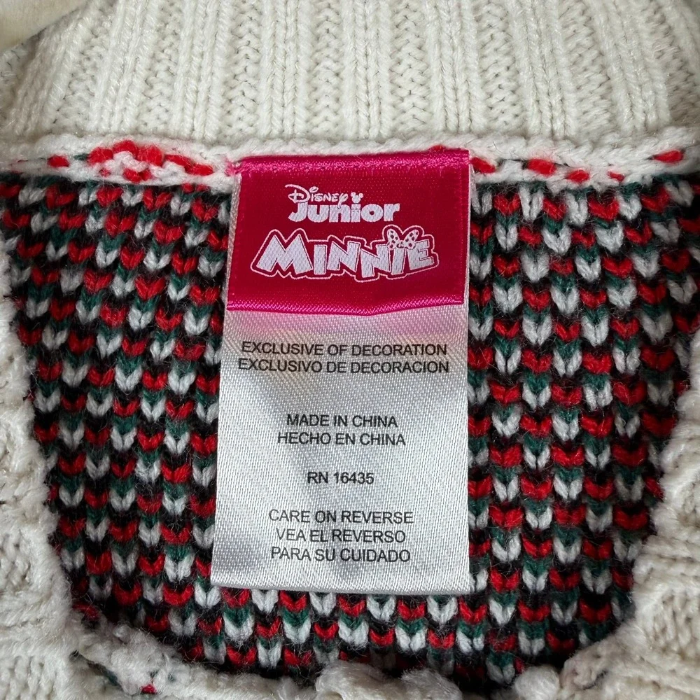 Disney Minnie Mouse Toddler Girls 2T Plaid Button Front Holiday Cardigan Sweater